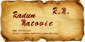 Radun Matović vizit kartica